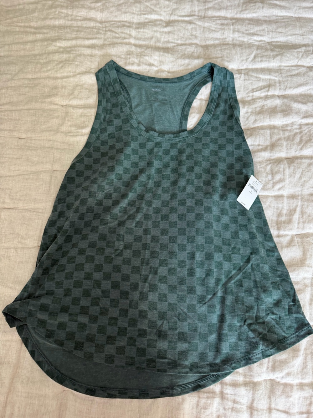 BNWT gap small tall green check tank